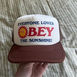 Urban Outfitters Brown and White Trucker Hat